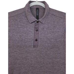 Lululemon Polo Shirt Mens XS Purple Heather Performance Stretch Short Sleeve